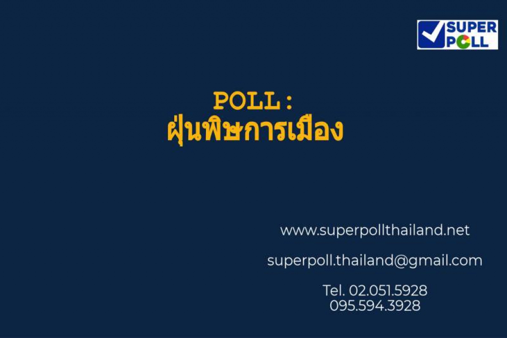 ซูเปอร์โพลเผยคนไทยไม่เห็นด้วยนักการเมืองสาดโคลนฝุ่นพิษ 