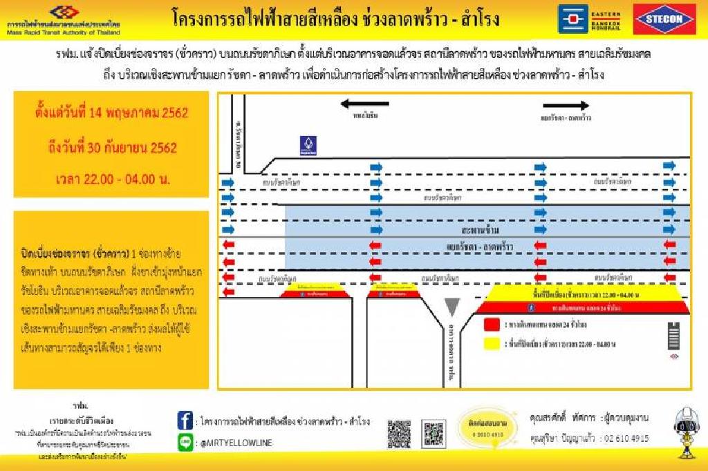 เบี่ยงจราจรอาคารจอดแล้วจรสถานีลาดพร้าว