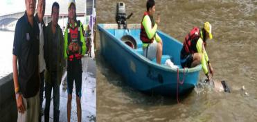 รองหัวหน้าผู้สื่อข่าวอาชญากรรม หนังสือพิมพ์กะฉ่อนดอทคอม ร่วมจิตอาสาเก็บศพผู้เสียชีวิตกลางแม่น้ำเจ้า 1 วัน 2 ศพ