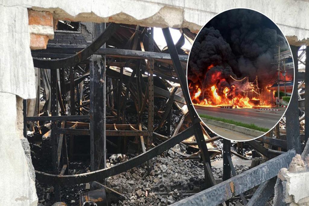 สูญกว่า200ล้าน! ลงพื้นที่ตรวจ ไฟไหม้โรงเก็บน้ำมัน เผาอาคาร-โกดังวอด