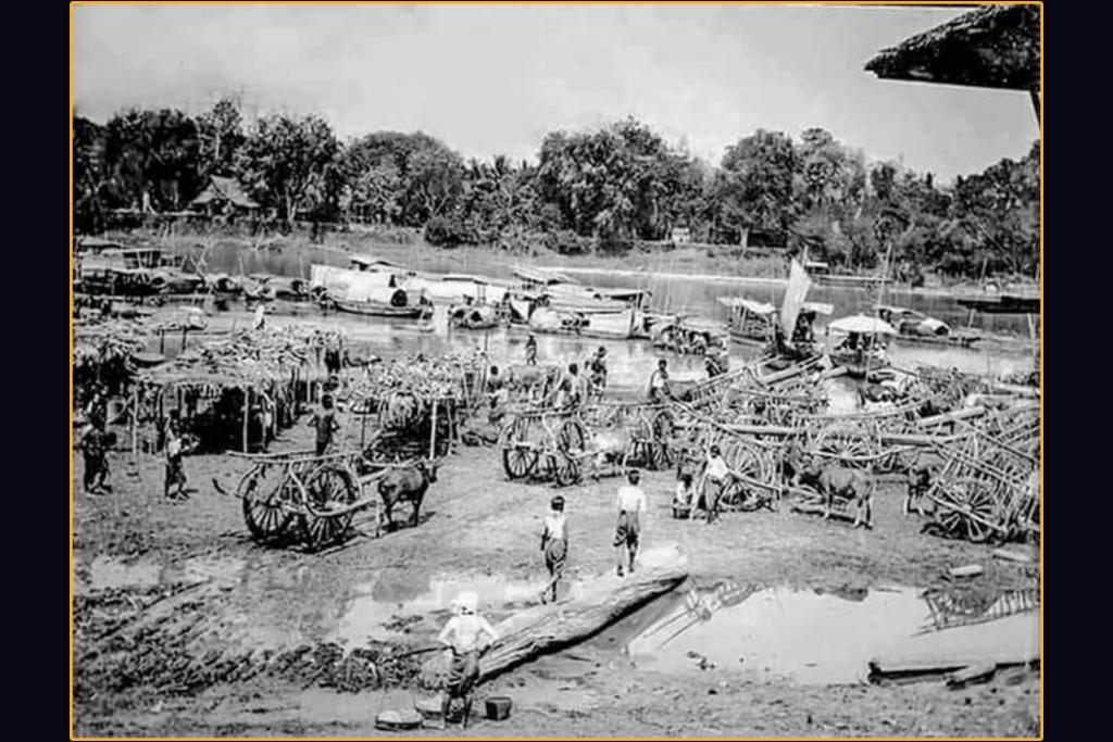 ภาพเก่าเล่าอดีต พศ.2441 คาราวานเกวียน และ ตลาดริมแม่น้ำน่าน อำเภอพิชัย จังหวัดอุตรดิตถ์