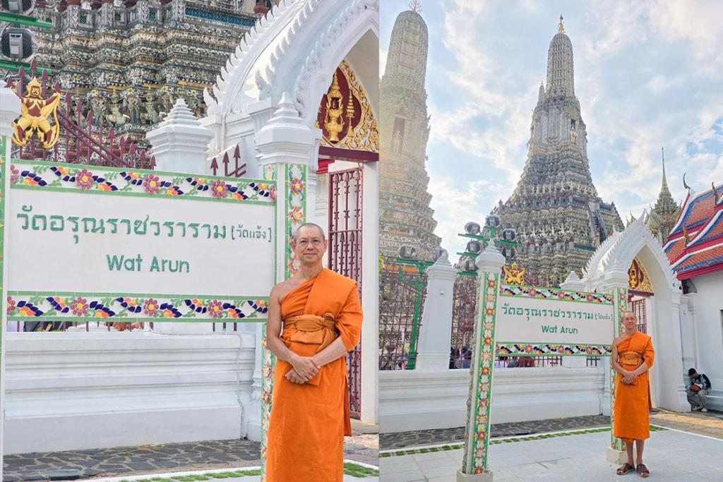 พระธรรมวชิราภรณ์ เจ้าอาวาสวัดเทวราชกุญชร เยี่ยมชมป้ายเช็คอินแห่งใหม่ ณ วัดอรุณราชวราราม