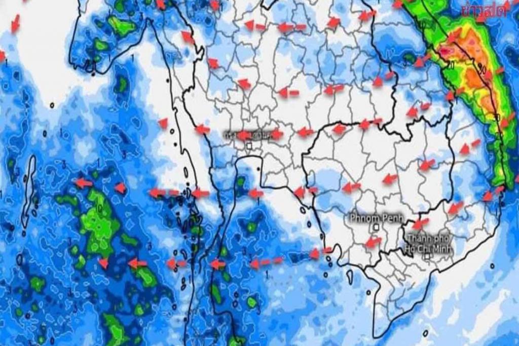 กรมอุตุฯ พยากรณ์ฝนสะสม 10 วันล่วงหน้า ลมหนาวพัดแรง ฝนตกเพิ่มขึ้น