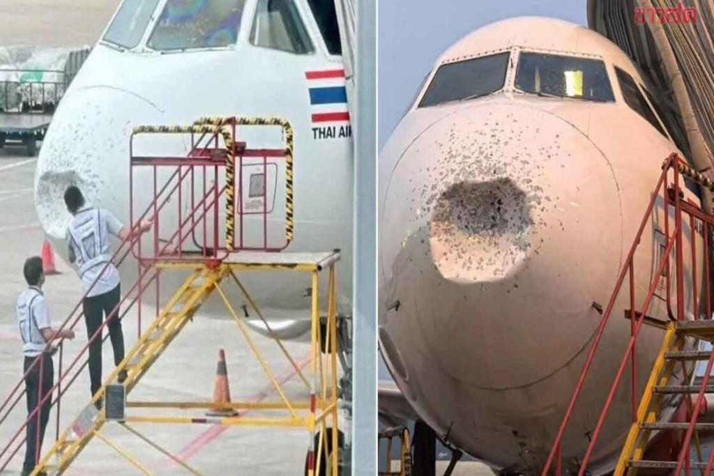 เที่ยวบินไทยแอร์เอเชีย เจอลูกเห็บกระหน่ำ 147ผู้โดยสารระทึก เผยเครื่องบินสั่นแรง