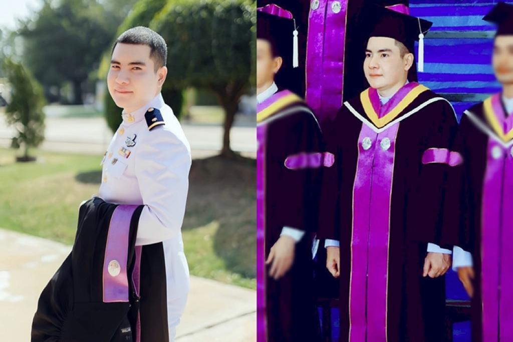 นายหมวดตรีสันติ พิมพ์ใจใส นักบริหารงานสืบสวนสอบสวน ส่วนงานสืบสวนสอบสวน สำนักจเร กองอำนวยการรักษาความมั่นคงภายในราชอาณาจักร เข้ารับ พระราชทานปริญญาบัตรอุบลรัตน์