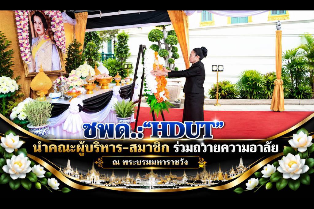 ชมรมจิตอาสาเพื่อคนพิการและผู้ด้อยโอกาส (ชพด.:"HDUT") นำคณะท่านที่ปรึกษา , คณะกรรมการบริหาร และสมาชิกชมรม เข้าถวายความอาลัย ณ พระบรมมหาราชวัง